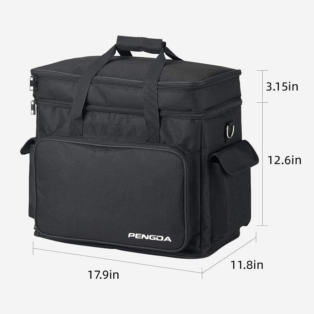 PENGDA 2 Layer Sewing Machine Case with Adjustable Shoulder Strap Sewing Machine Carrying Case Universal Tote Bag for Sewing Machine and Sewing Accessories Storage Black - Image 3