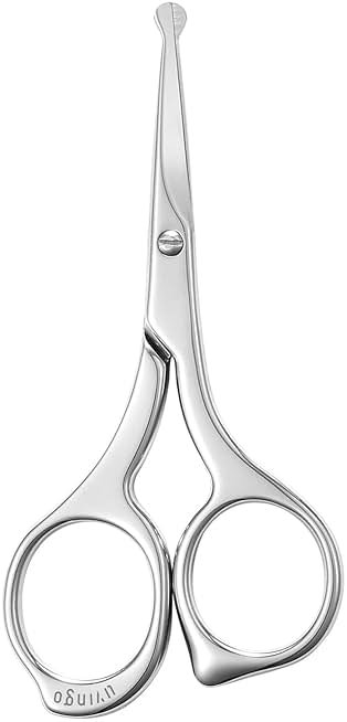 LIVINGO Nose Hair Scissors – Precision Stainless Steel Trimming Scissors with Rounded Tips, Safe and Easy Grooming for Nose, Ear, and Facial Hair - Product Image
