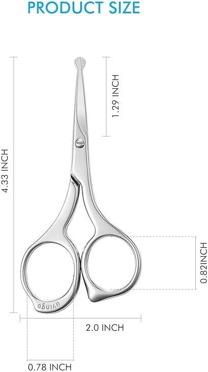 LIVINGO Nose Hair Scissors – Precision Stainless Steel Trimming Scissors with Rounded Tips, Safe and Easy Grooming for Nose, Ear, and Facial Hair - Image 2