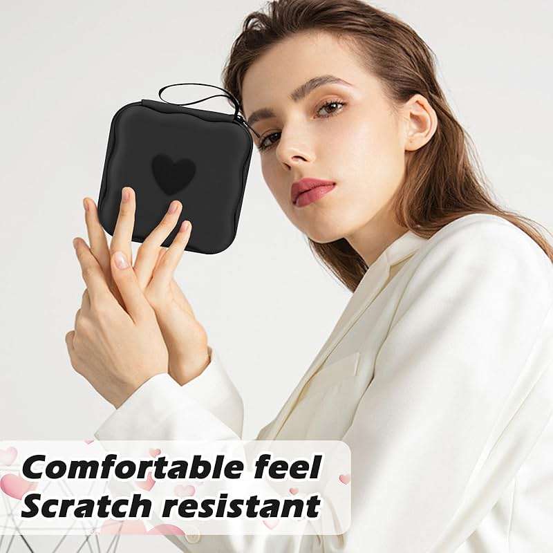 CameCosy DIY Phone Charger Case Storage Sets Cable Protector Earphone Wire Saver with Wave Travel Storage Bag, Cute Cable Charger Protector Cord Organizer for iPhone (Black Love Heart) - Image 4