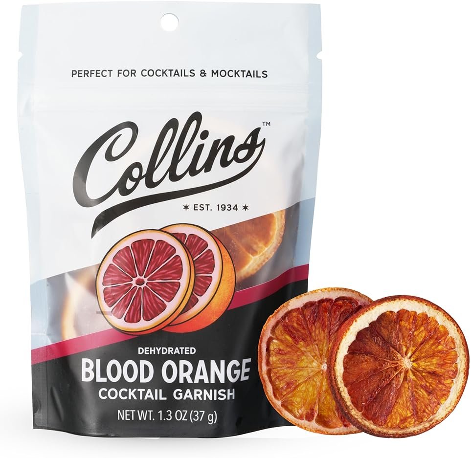 Collins Dehydrated Blood Orange Cocktail Garnish Slices, 1.3 oz – Perfect for Negronis, Margaritas, Mocktails & Desserts – Premium Drink & Food Garnish – 1.3 oz - Product Image
