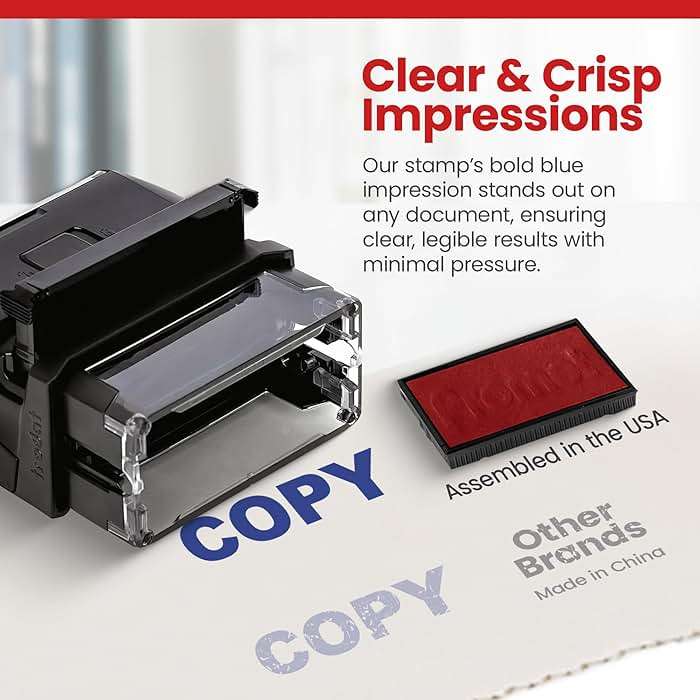 Promot Copy Stamp - Self-Inking Rubber Stamp with Blue Ink, Clear & Crisp Impression, Durable Office Stamp for Documents, Refillable Ink Pad, Ideal for Business, Office & Personal Use - Image 4
