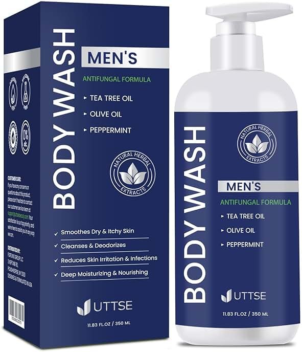 Uttse Tea Tree Body Wash: Antifungal Soap for Men - Eliminates Body Odors & Skin Irritations - 11.8fl oz/350mL - Product Image