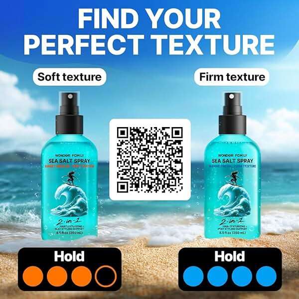 Sea Salt Spray for Hair – Texturizing Spray & Volume Hair Spray for Beach Waves – Curl Activator & Dry Texture Spray for Men & Women – Travel Size Flexible Hold Hair Mist for Wavy & Curly Hair Styling - Image 8