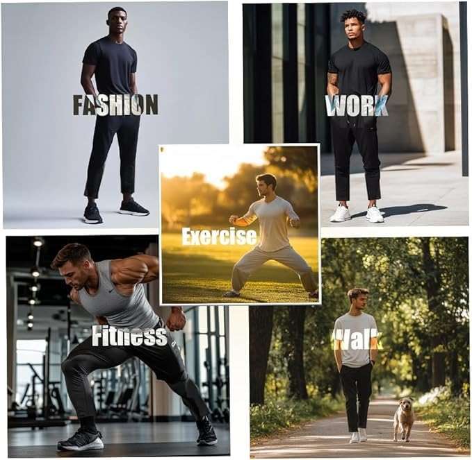 ZH 3 Pack Men's Sweatpants Open Bottom Joggers Lightweight Quick Dry Athletic Pants with Pockets for Workout & Lounge - Image 6
