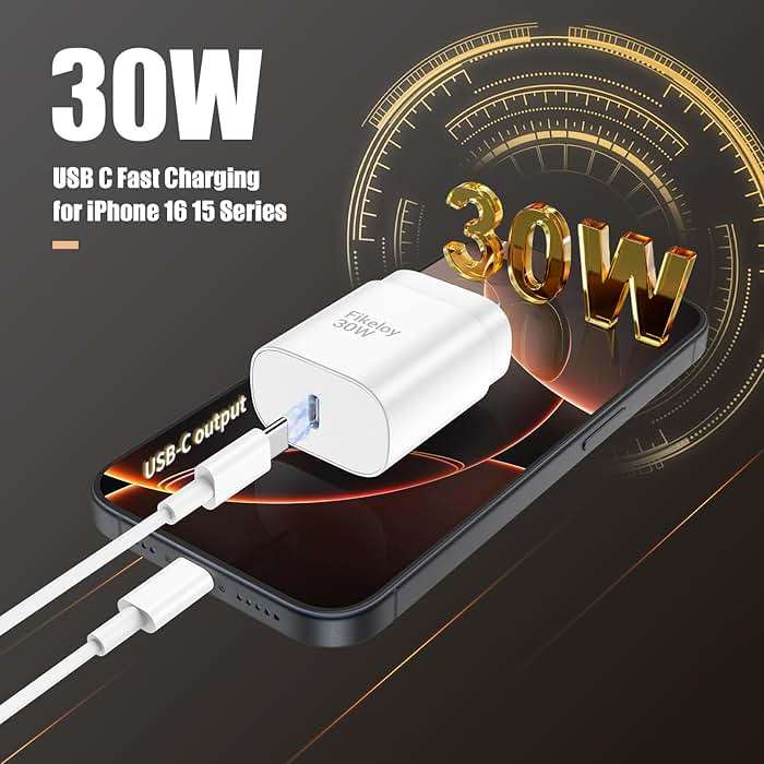 iPhone 17 16 Pro Max Charger Fast Charging USB C Charger Block, 30W USB-C Chargers with 3/6/10FT Type C Fast Charging Long Cable Cord for iPhone 17 16 15 Pro/Pro Max/Plus Series/iPad GalaxyS25/S24 - Image 3