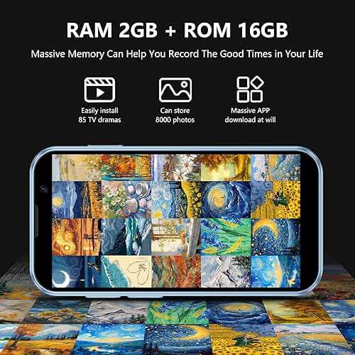 soyes Mini Phone World's Smallest 3.0" HD Touch Screen Mini Smartphone Unlocked Android Compact Mobile Phone for Kids &Students Cell Phone wih Quad-Core Dual SLM Face lD2GB+16GB Blue - Image 5