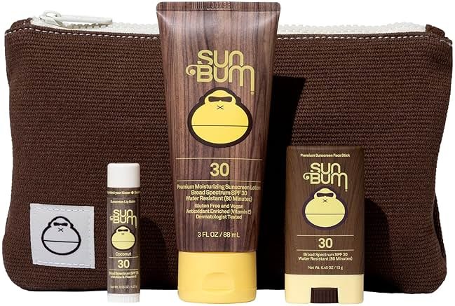 Sun Bum Road Tripper - Travel Sized Sun Care Pack with Sunscreen Lotion, Face Stick, and Lip Balm - SPF 30 Broad Spectrum UVA/UVB Protection - Hawaii 104 Act Compliant - TSA Friendly - Product Image