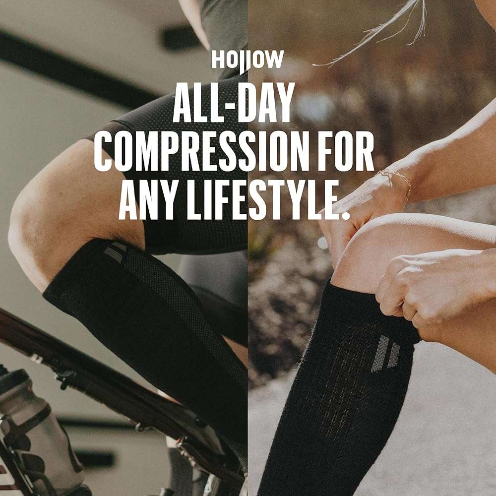 HOLLOW Alpaca Compression Socks for Women & Men Standard & Wide, 15-20 mmHg, Circulation Support, Moisture Wicking, Knee High - Image 2