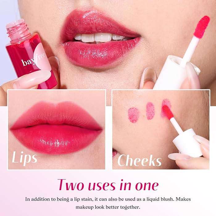 bayfree Lip Tint Stain Set, 7 PCS Lip Stain Long Lasting Waterproof, Hydrating Non-Sticky Liquid Blush & Water Tint, Transfer-Proof, High Pigment Matte Finish,Vegan Korean Makeup Set (fruit land) - Image 6