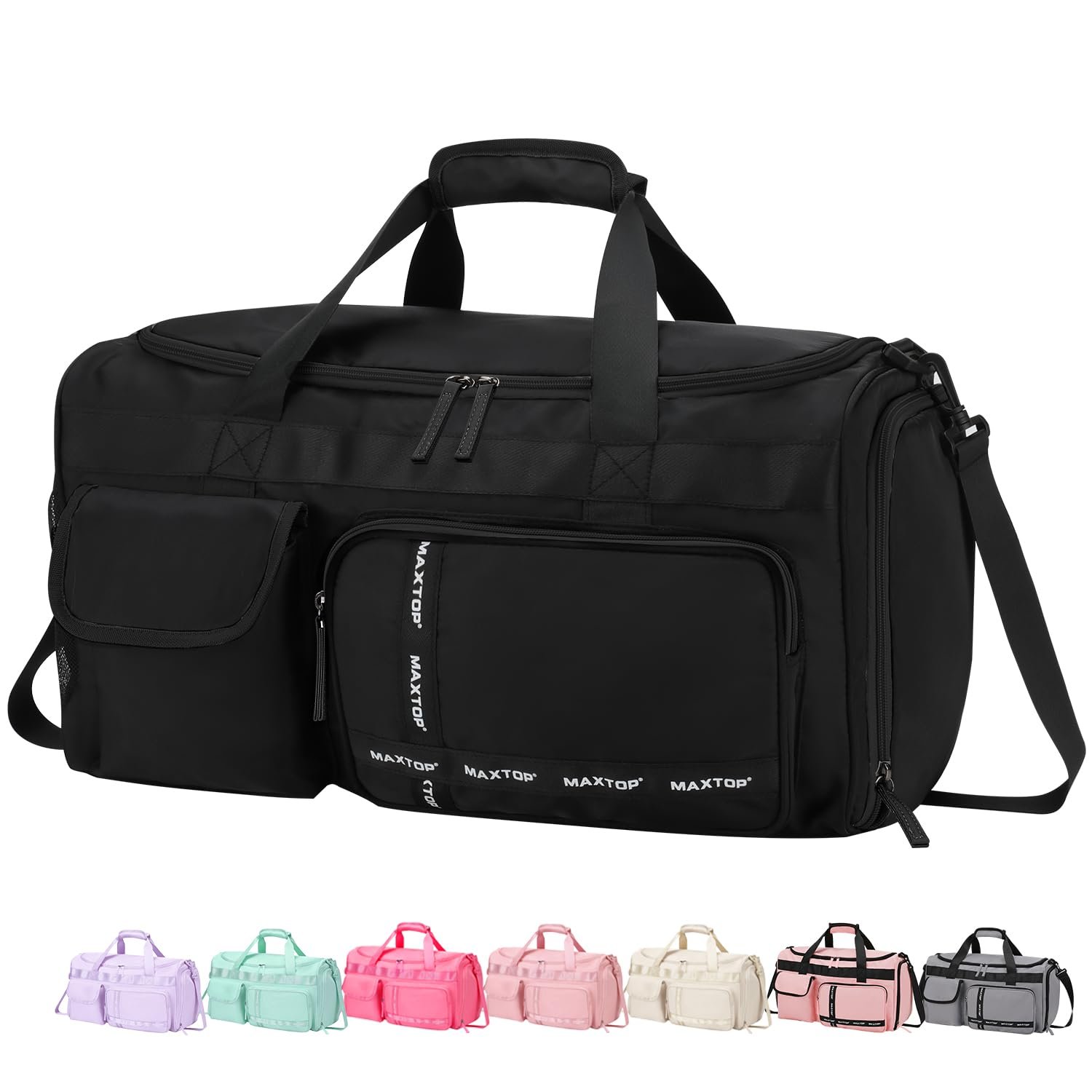 MAXTOP Gym Bag for Women Men Travel Duffle Bag Large Capacity Carry On Weekender Overnight Bag With Shoe Compartment Gym Tote Dry Wet Separation Duffel Bag for Travel - Product Image
