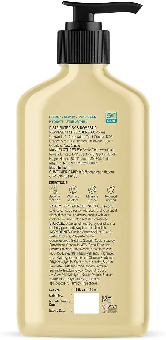 Botanic Hearth Coconut Oil Shampoo Infused With Hyaluronic Acid, Hydrolyzed Keratin & Peptides | Clarifying Shampoo To Defrizz, Repair & Strengthen Hair | For All Hair Types, 16 Fl Oz - Image 5
