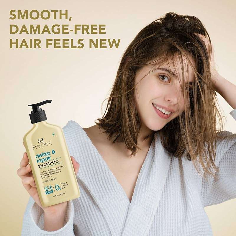 Botanic Hearth Coconut Oil Shampoo Infused With Hyaluronic Acid, Hydrolyzed Keratin & Peptides | Clarifying Shampoo To Defrizz, Repair & Strengthen Hair | For All Hair Types, 16 Fl Oz - Image 7