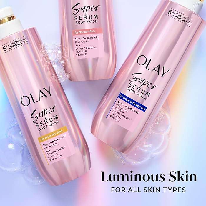 Olay Super Serum Body Wash for Rough & Bumpy Skin, Hydrating & Renewing Serum Complex with Exfoliating Minerals for Luminous Skin, 18.5 fl oz - Image 11