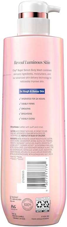 Olay Super Serum Body Wash for Rough & Bumpy Skin, Hydrating & Renewing Serum Complex with Exfoliating Minerals for Luminous Skin, 18.5 fl oz - Image 14