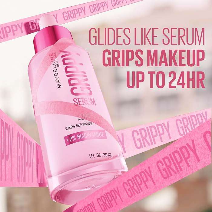 Maybelline Grippy Serum Primer, Hydrating Makeup Primer with 2% Niacinamide For Up To 24HR Make Up Wear, Clear, 1 Count - Image 3