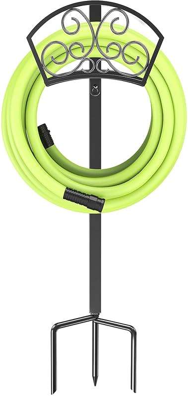 GOFORWILD Garden Hose Holder, Decorative Durable Hose Hanger, Holds 125-Feet of 5/8-Inch Hose, Made of Gauge Steel, Free-Standing Design for Outside Yard Lawn, Black - Image 6