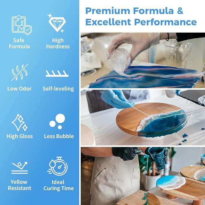 OSBANG Epoxy Resin 2 Gal, Clear Casting Kit for DIY Craft & Beginners, Crystal Clear Epoxy Resin for Casting, Coating, Jewelry Making & DIY, Hard Type No Bubble Non-Yellowing Deep Pour Resin(1 Gal×2) - Image 2