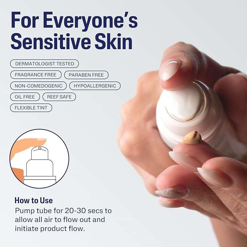 CETAPHIL Everyday Sunscreen Tinted Face Lotion, 1.7 fl oz, Travel Size Sunscreen, 100% Mineral UVA/UVB Filters: Titanium Dioxide & Zinc Oxide, SPF 40, For Sensitive Skin - Image 5