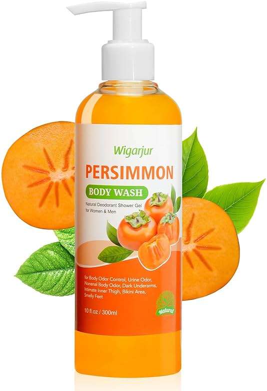 Persimmon Body Wash for Old People Smell, Natural Deodorant Bar Soap for Strong Odor Smelly Feet Remove, Cleansing Body Deodorizing with Persimmon & Green Tea Extracts - Image 1