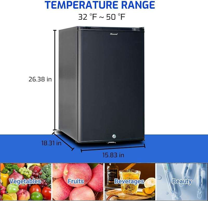 12V RV Refrigerator with Lock, 1.7 Cu.Ft Compact Refrigerator, 12V Mini Fridge Silent Semi Truck Refrigerator, Small Fridge with Reversible Door Compact Refrigerator for RV, Camping, Boat Use - Image 2