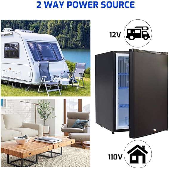 12V RV Refrigerator with Lock, 1.7 Cu.Ft Compact Refrigerator, 12V Mini Fridge Silent Semi Truck Refrigerator, Small Fridge with Reversible Door Compact Refrigerator for RV, Camping, Boat Use - Image 3