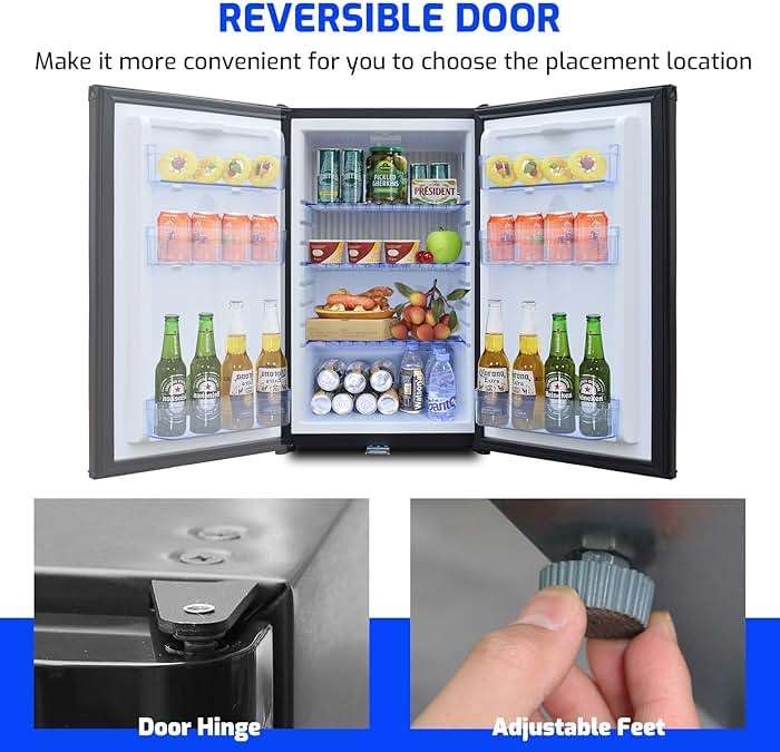 12V RV Refrigerator with Lock, 1.7 Cu.Ft Compact Refrigerator, 12V Mini Fridge Silent Semi Truck Refrigerator, Small Fridge with Reversible Door Compact Refrigerator for RV, Camping, Boat Use - Image 4