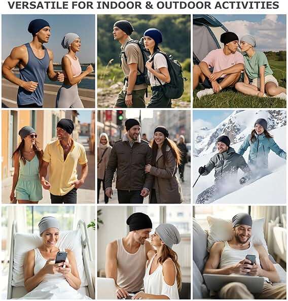 EINSKEY Lightweight Slouchy Beanie for Men Women, Oversize Thin Cotton Skull Cap Chemo Cap Night Sleeping Hat for All Seasons - Image 6