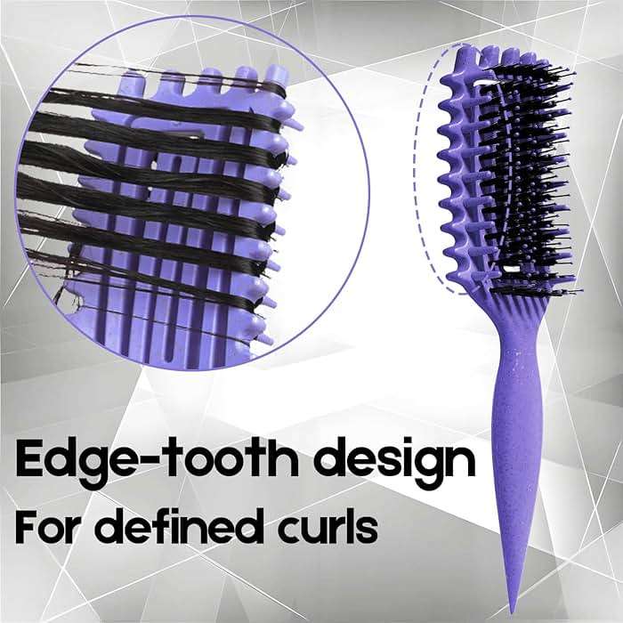 Curly Hair Brush Candybrush Curl Defining Brush for Detangling Shaping and Defining Curls for Women, Men, Wet & Dry Hair (Purple) - Image 3