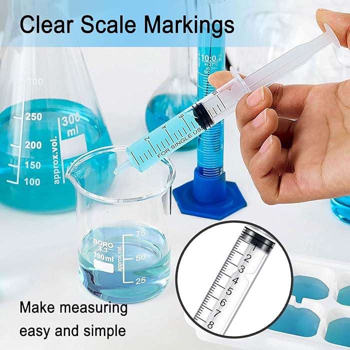 10ml Syringe for Liquid, 10cc Syringes Without Needle, Individually Wrapped, Pack of 12 - Image 2