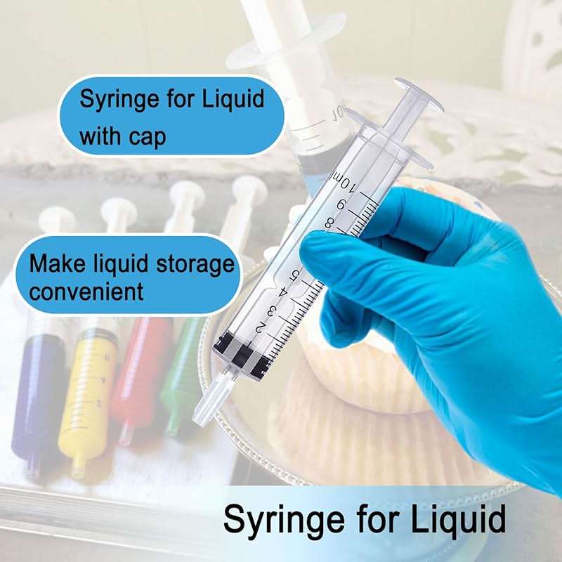 10ml Syringe for Liquid, 10cc Syringes Without Needle, Individually Wrapped, Pack of 12 - Image 3