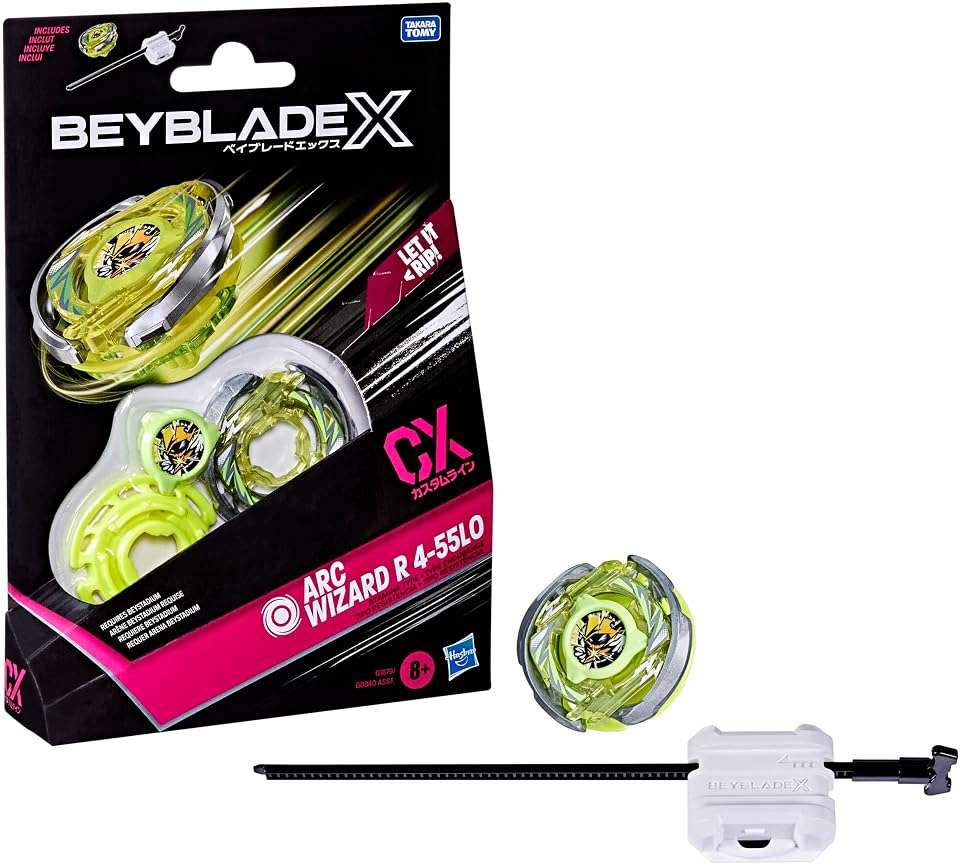 Bey Blade X Arc Wizard R 4-55LO CX Starter Pack Set, Stamina Type Top and Launcher; Authentic Takara Tomy Battle Tops Games, Toys for Boys and Girls 8+ - Image 1