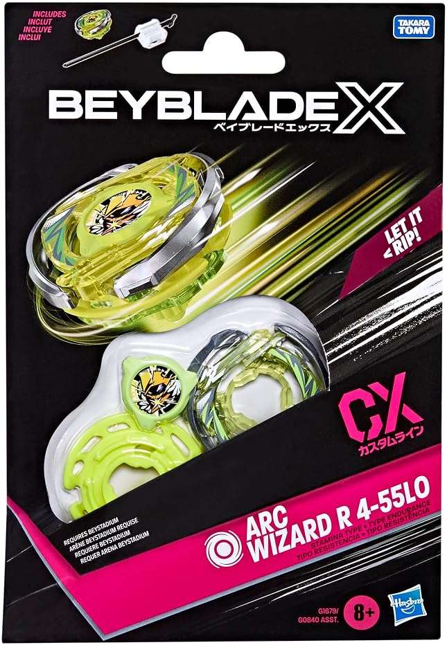 Bey Blade X Arc Wizard R 4-55LO CX Starter Pack Set, Stamina Type Top and Launcher; Authentic Takara Tomy Battle Tops Games, Toys for Boys and Girls 8+ - Image 4