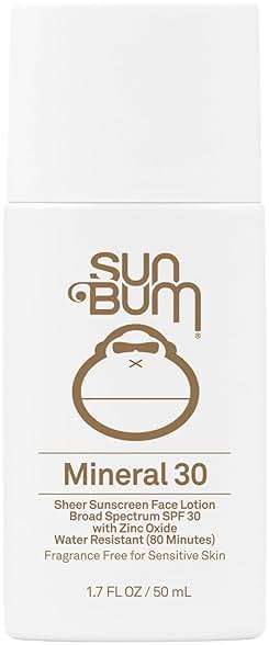 Sun Bum Mineral SPF 30 Face Sunscreen Lotion - Broad Spectrum and Fragrance Free Moisturizing Facial Sunscreen - Hawaii 104 Act Compliant (Without Octinoxate & Oxybenzone) - Travel Size - 1.7 oz - Image 1
