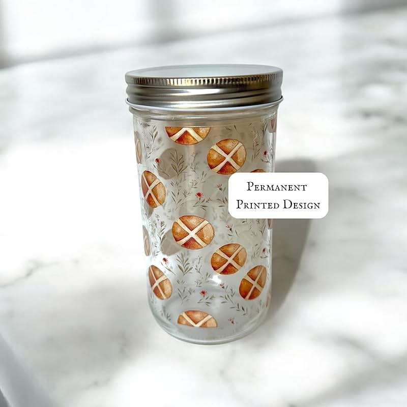 MAYBELLE JOY Sourdough Starter Jar | 24oz Glass Jar Set | Cute Baking Accessory | Cute Baking Gift | Glass Washable | Bread Making and Proofing | Kitchen Food Storage Gifting | (Homestead) - Image 6