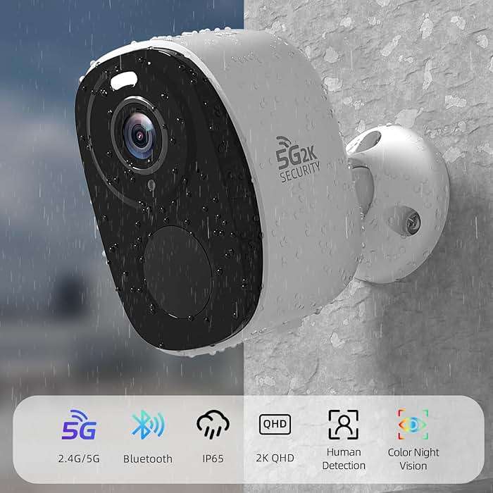4PC 2.4G/5GHz WiFi Security Cameras Wireless Outdoor,2K Battery Home Security Camera with AI Detection,Siren, Surveillance Indoor Home Camera, Color Night Vision,2-Way Talk,IP65, Cloud/SD, Works Alexa - Image 2