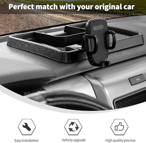 Linskip Dashboard Universal Smartphone Holder Tray Fit for 2009-2014 Ford F-150 Raptor, Rotates Vertical and Horizontal, Easy Push Action, Interior Accessories - Image 5