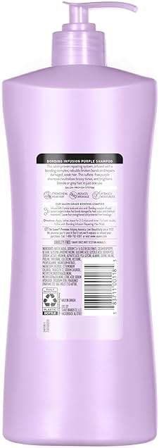 Suave Bonding Infusion Purple Toning Shampoo, for Neutralizing Brassy Tones in Blonde or Gray Hair & Repairing Broken Hair Bonds, 28oz Pump, 4 Pack - Image 8