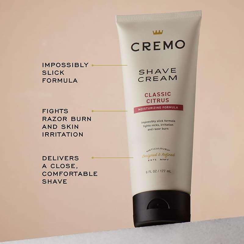 Cremo Original Shave Gift Set for Men, includes Impossibly-Slick 6 oz Shaving Cream, Chrome Barber Grade Razors for Men and four Razor Blades Refills - Image 3