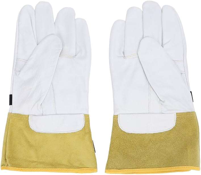 Yosoo Health Gear Leather Work Gloves Cover, Insulated Gloves, Electrician Gloves with Non Slip Design, for Household Appliances, Mechanical Equipment - Image 1