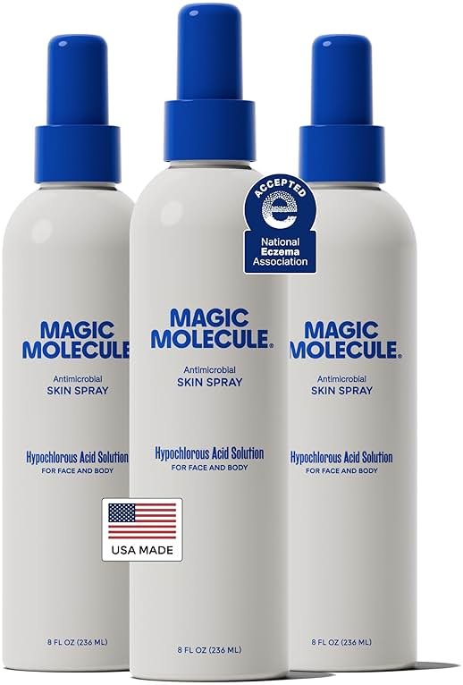 Magic Molecule Skin Cleanser for All Types, Hypochlorous Acid Spray Helps Heal Acne Prone, Eczema and Itchy Rashes and 50 Other Skin Ailments, 8 oz Spray (Pack of 3) - Product Image