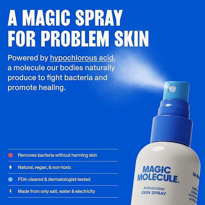 Magic Molecule Skin Cleanser for All Types, Hypochlorous Acid Spray Helps Heal Acne Prone, Eczema and Itchy Rashes and 50 Other Skin Ailments, 8 oz Spray (Pack of 3) - Image 3