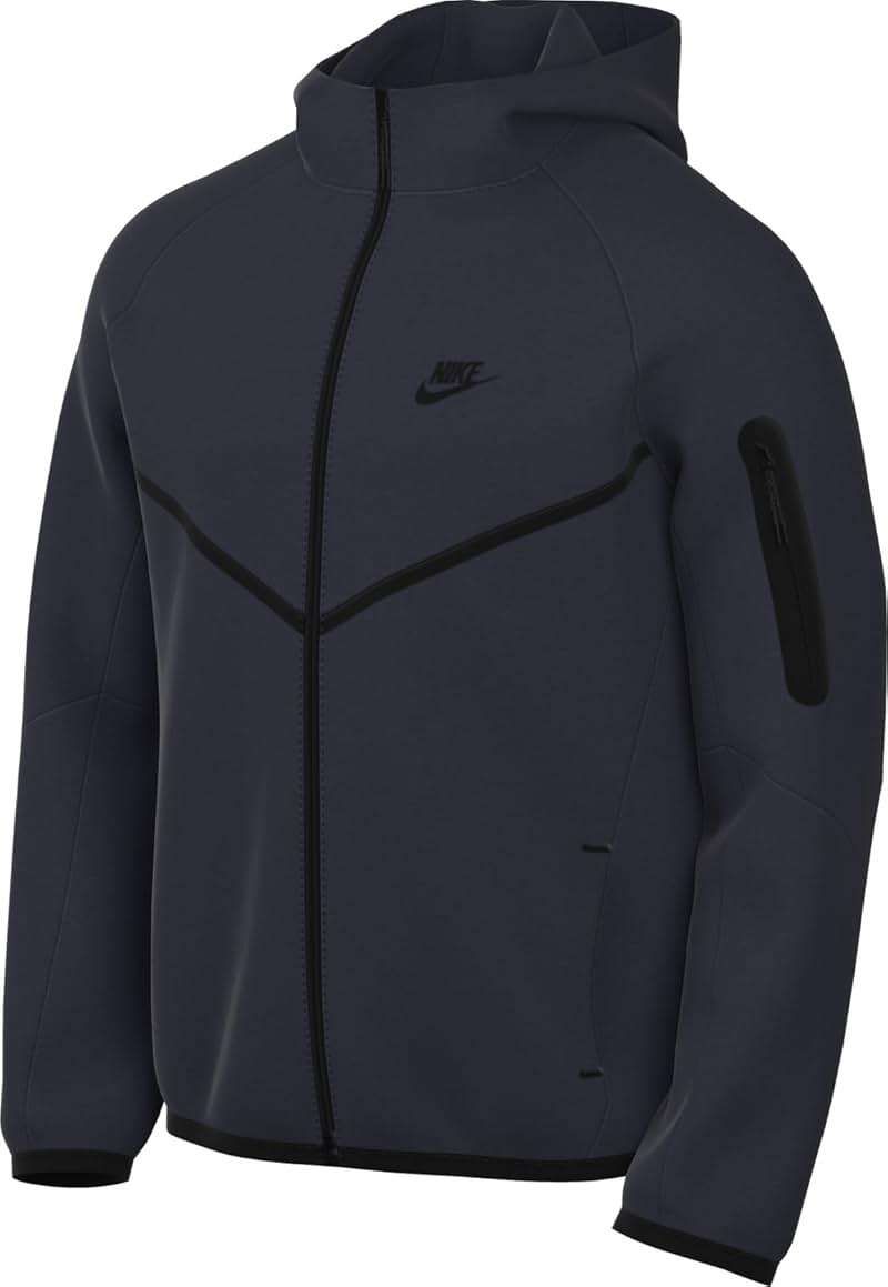 Nike Tech Men's Full-Zip Windrunner Hoodie (HV0949-451, Obsidian/Black) Size Medium - Image 1