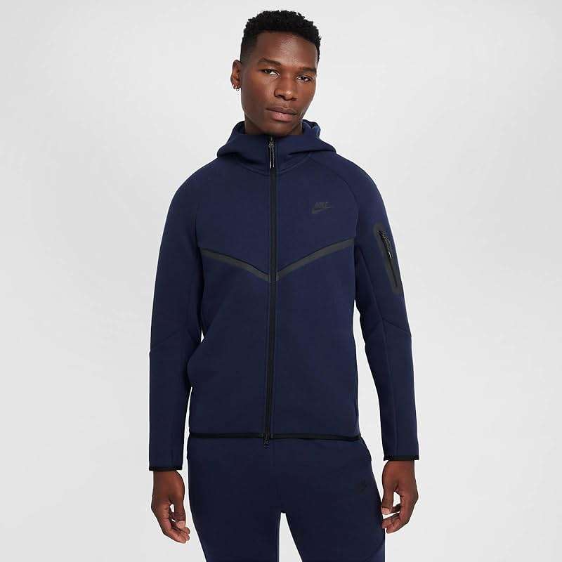 Nike Tech Men's Full-Zip Windrunner Hoodie (HV0949-451, Obsidian/Black) Size Medium - Image 2