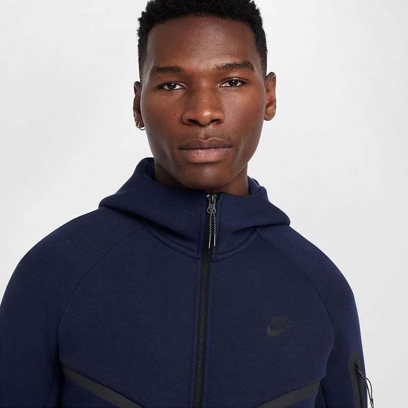 Nike Tech Men's Full-Zip Windrunner Hoodie (HV0949-451, Obsidian/Black) Size Medium - Image 4