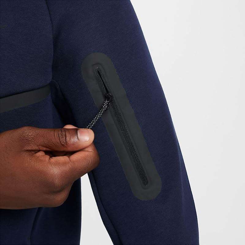 Nike Tech Men's Full-Zip Windrunner Hoodie (HV0949-451, Obsidian/Black) Size Medium - Image 6