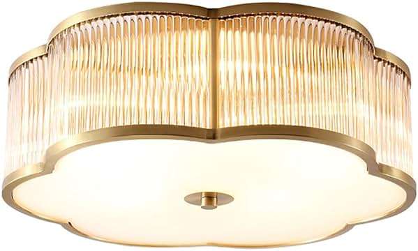 MIXL - Modern Floral Flush Mount Ceiling Light,Art Deco Brass Ceiling Light,Gold Scalloped Light Fixture,Frosted Glass Ceiling Lamp for Hallway Bedroom Dining Room and Kitchen - Image 8
