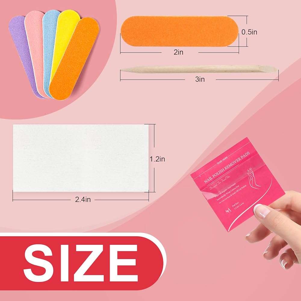 MAYEEN Nail Polish Remover Pads 100 Pack Individually Wrapped Acetone Gel Polish Remover Pads Nail Polish Remover Wipes Travel Pad For Gel & Acrylic Nails Moisturizing & Gentle - Image 6