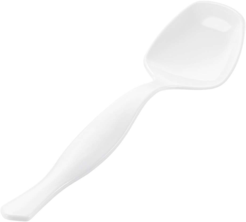 Restaurantware-Cater Tek 8 Inch Serving Spoons, 10 Disposable Spoons For Catering - Ergonomic Handle, Heavy-Duty, White Plastic Food Spoon, Elegant, For Weddings, Buffets, Or Catering Events - Image 1