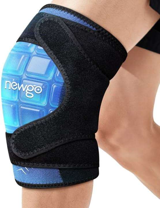 NEWGO 360° Knee Ice Pack Wrap, 60 Minutes Extended Cold Therapy with Ice Grid Gel, Ergonomic Y-Shape Snug Fit for Sports & Surgery Recovery, Swelling, Leak-Resistant, Reusable Design - Image 1